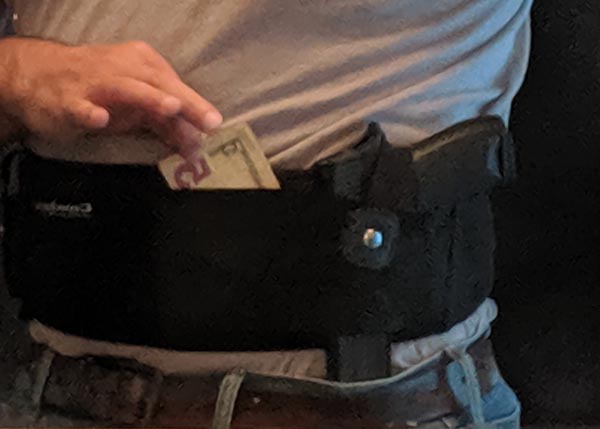 how much cash to carry: belly band concealment pocket