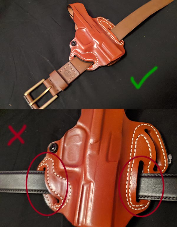 proper belt fit to prevent holster movement