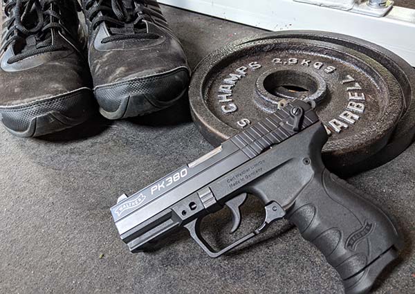 concealed carry while exercising - weight plates, shoes, and pistol