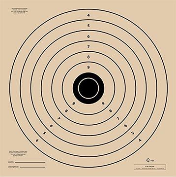"L" target measures 28 x 28 inches and is used for RI shooting test