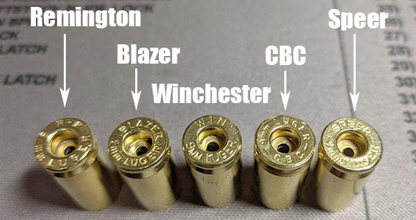 miscellaneous headstamps on 9mm cases
