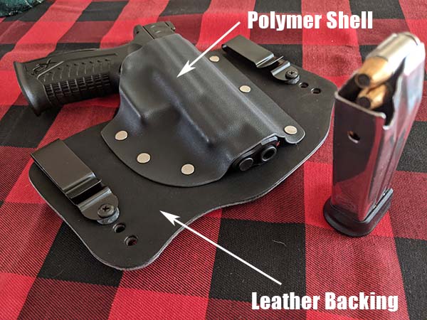 hybrid holster with different materials